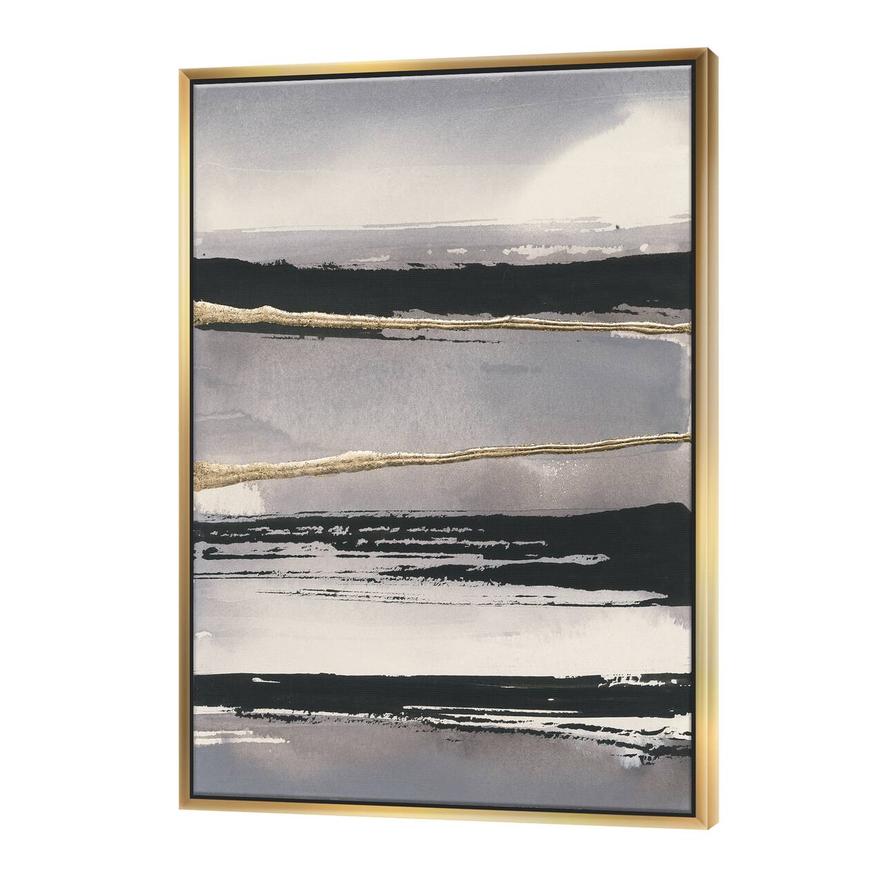Designart - Glamorous Morning Fog III - Modern Glam Canvas in Gold Frame